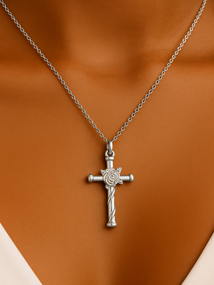 Collar Rosse Cross Silver