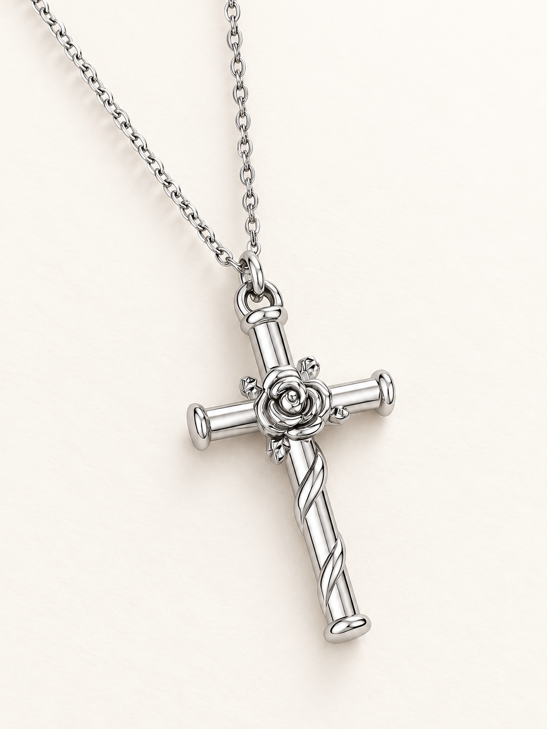 Collar Rosse Cross Silver