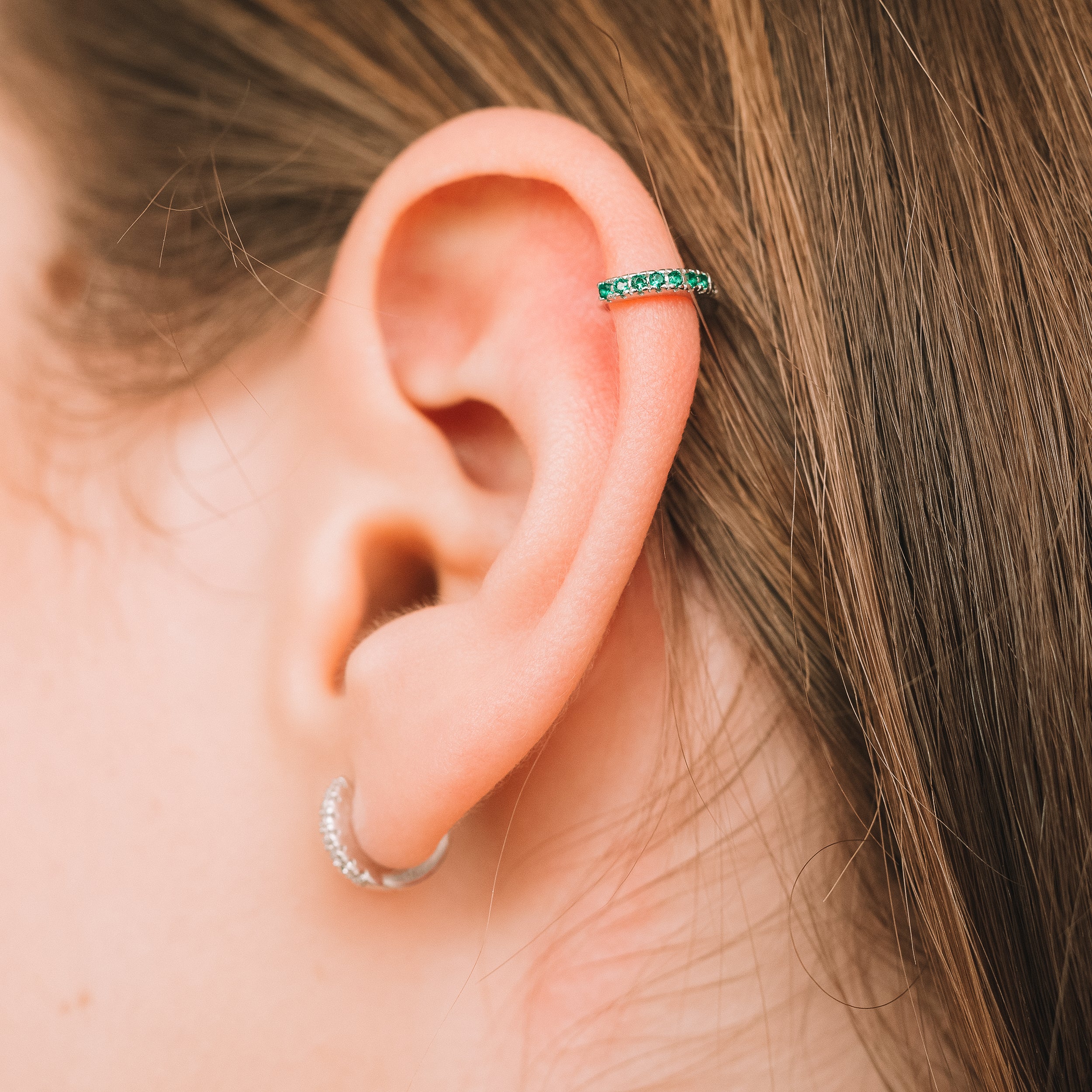 Pendientes Hale Bopp Emerald Silver