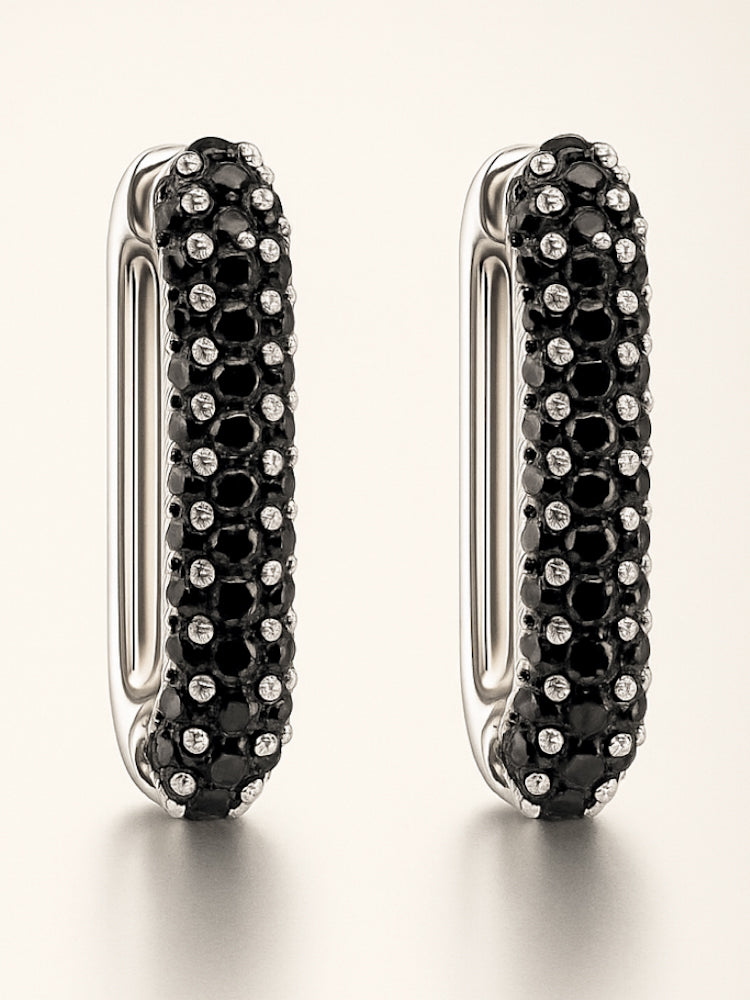 Pendientes Sugar Black-Silver