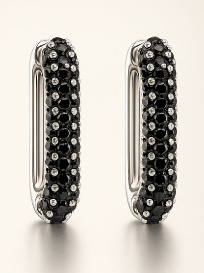 Pendientes Sugar Black-Silver