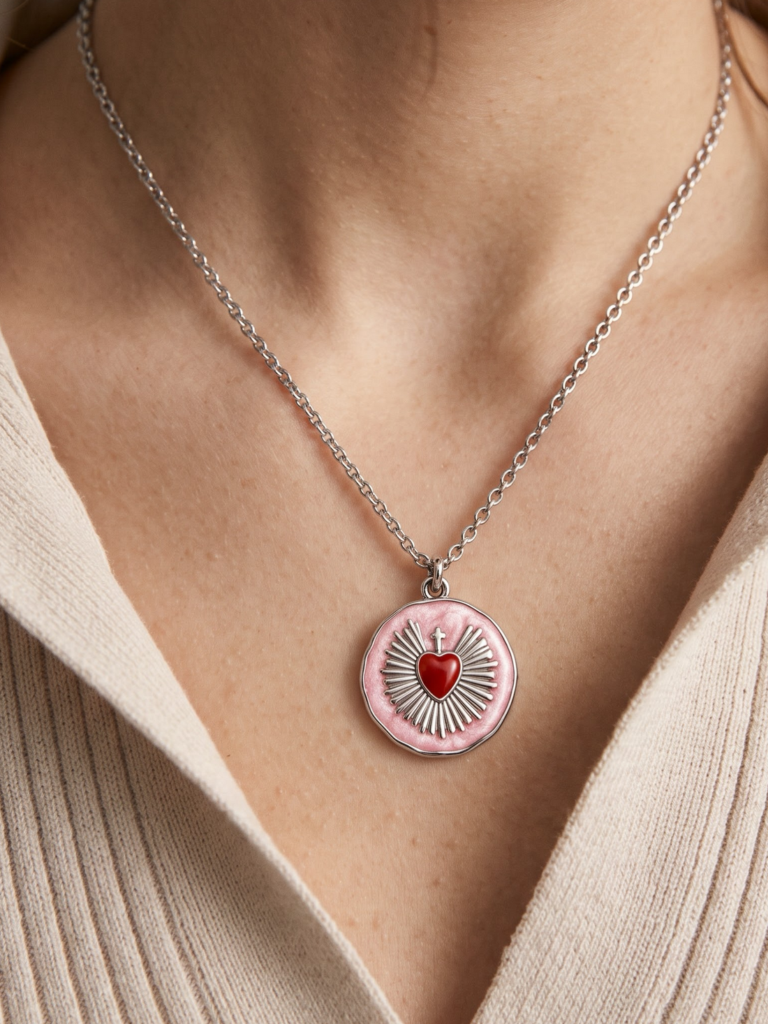 Collar Bendita-Pastel Silver