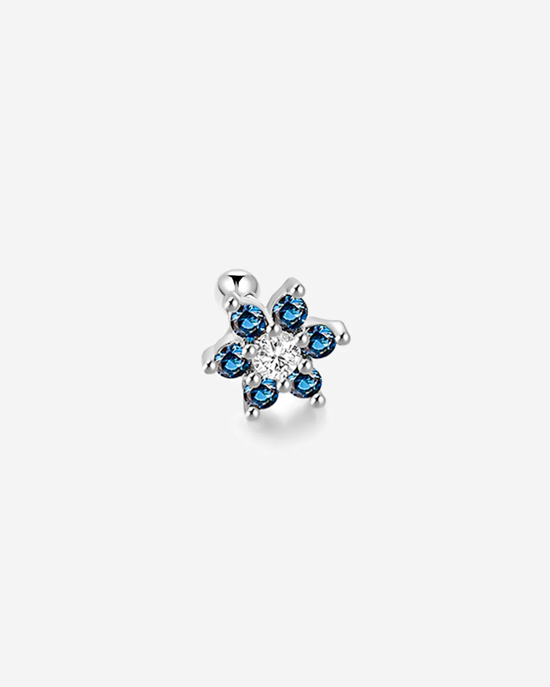 Piercing Blossom Blue Silver