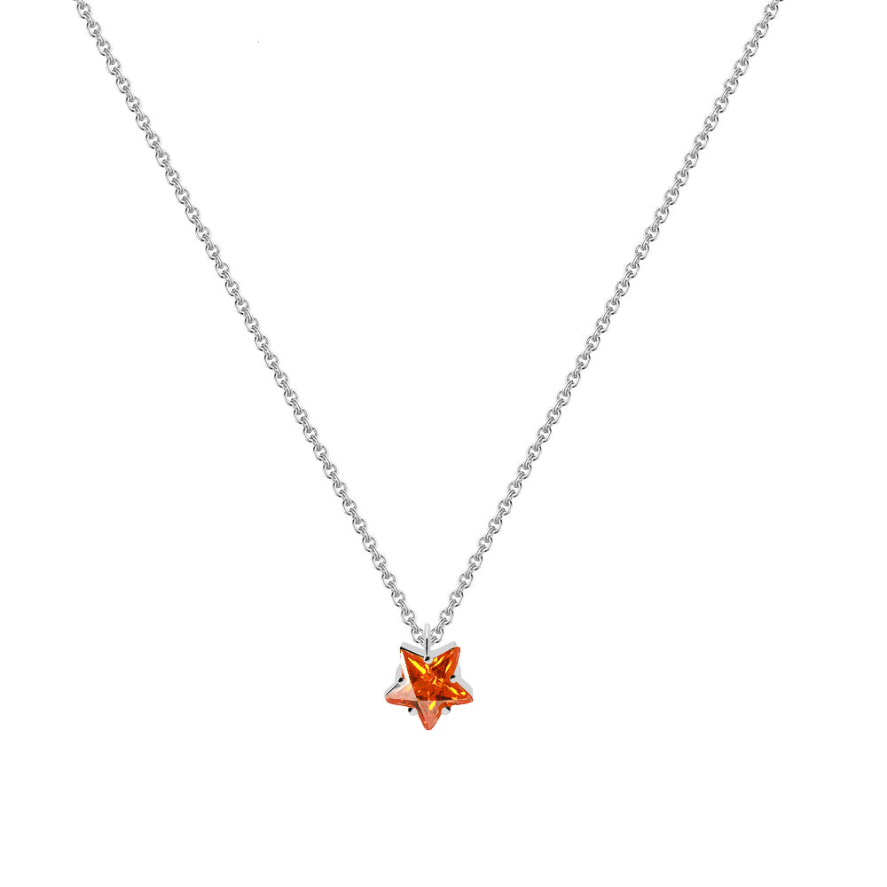 Collar Dafne Orange Silver